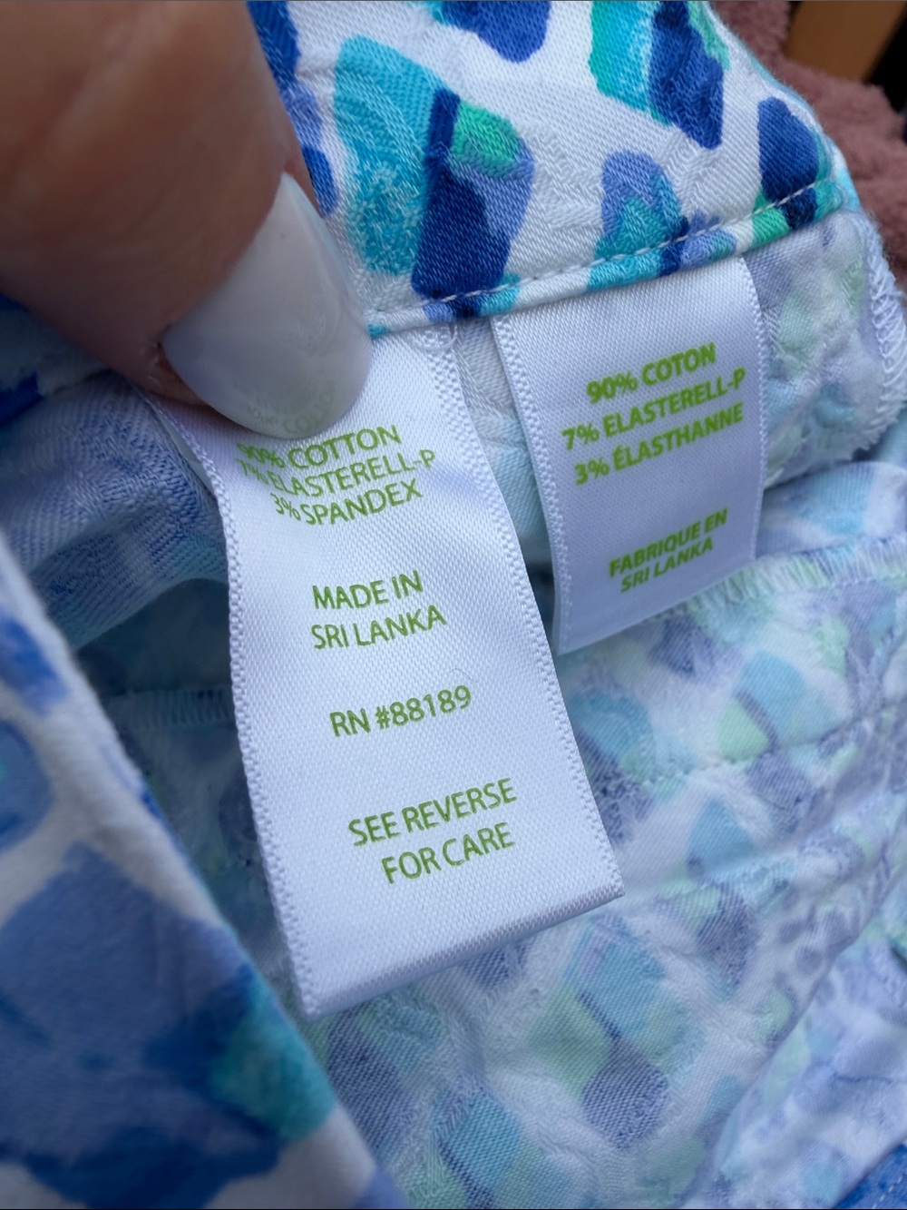 Lilly Pulitzer Kelly Stretch Ankle Pants - Blue Patterned Never Worn! Size 4 - Picture 4 of 6